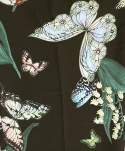 ビジューモチーフプリント 蝶とすずらん柄パンツ-9