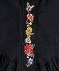 花蝶前立て刺繍 袖チュール切替ブルゾン-9