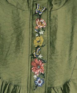 花蝶前立て刺繍 袖チュール切替ブルゾン-11
