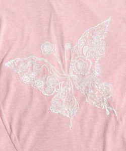 花蝶刺繍とクラフト蝶チュールの切替カーディガン-12