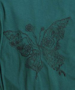 花蝶刺繍とクラフト蝶チュールの切替カーディガン-15