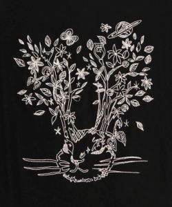 花を咲かせたウサギ刺繍 ロングスリーブTシャツ-9