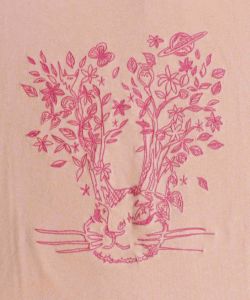 花を咲かせたウサギ刺繍 ロングスリーブTシャツ-11