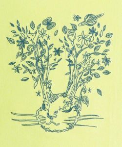 花を咲かせたウサギ刺繍 ロングスリーブTシャツ-13