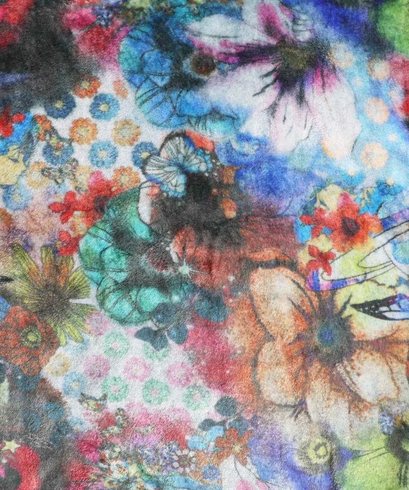 スカラー133695：両面フランネル ふわふわな花柄プルオーバー
