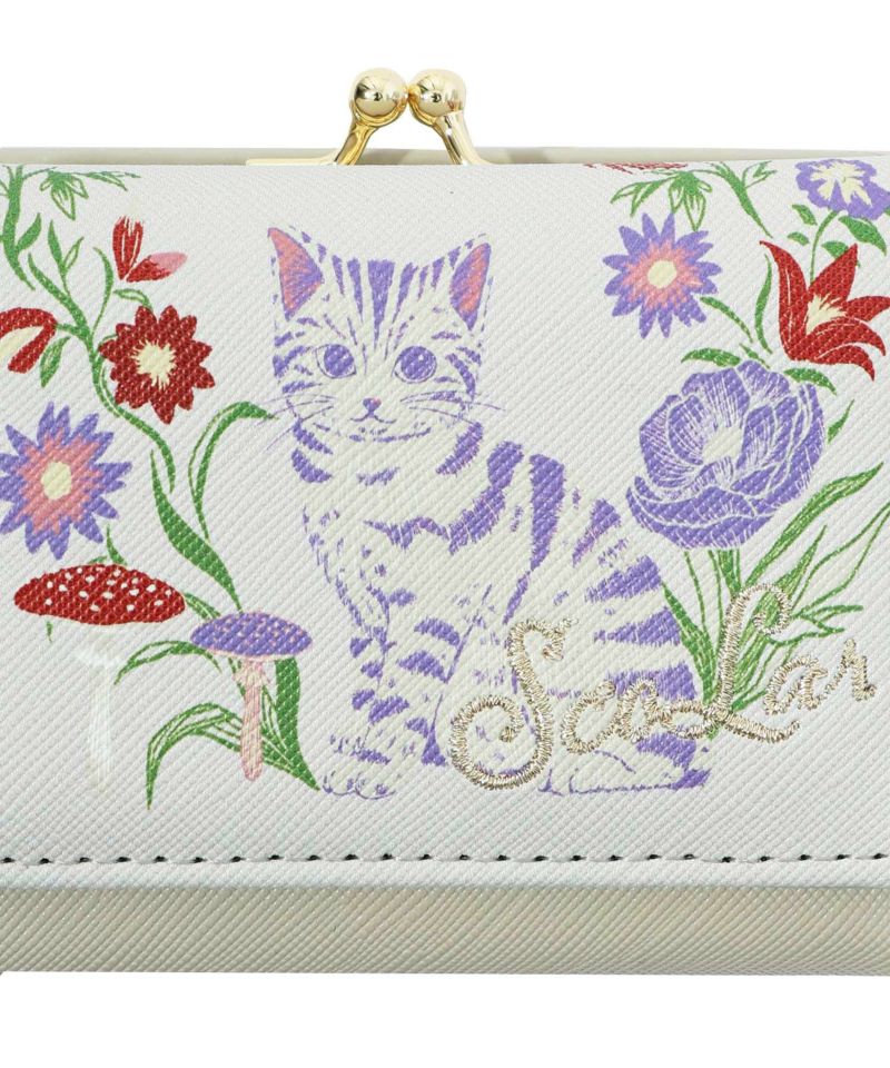 SC72-2：ネコ花刺繍がま口財布の通販-ScoLar