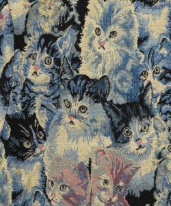 スカラー 141610：ネコ柄ゴブラン織りブルゾン