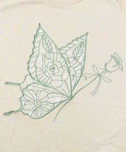 蝶花アップリケレース刺繍ワンピース-8