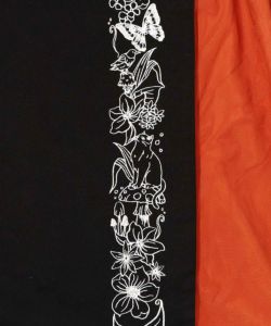 ネコ花柄刺繍 チュール切替ペンシルスカート-7