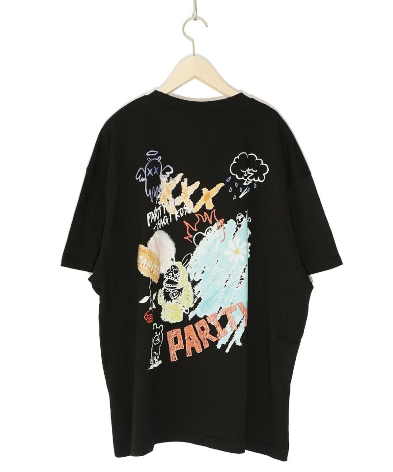 スカルン映えスポット探し ラクガキ風プリントTシャツ-12