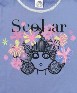 花とスカラーちゃんプリント ロングスリーブTシャツ-14