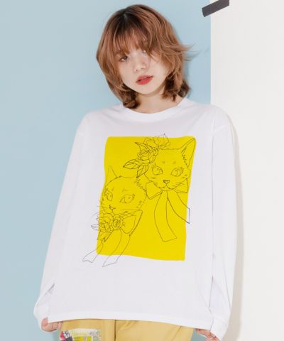 341109：ネココロネプリントTシャツの通販-ScoLar