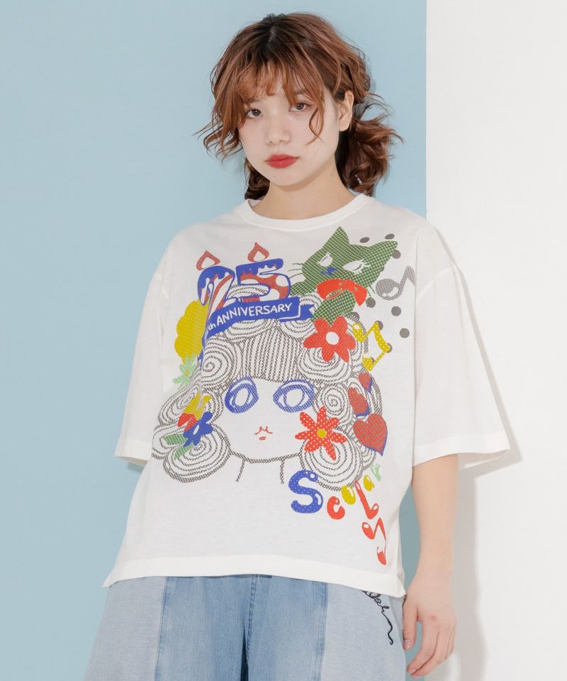 25周年スカラーちゃんとネコプリントTシャツ-2