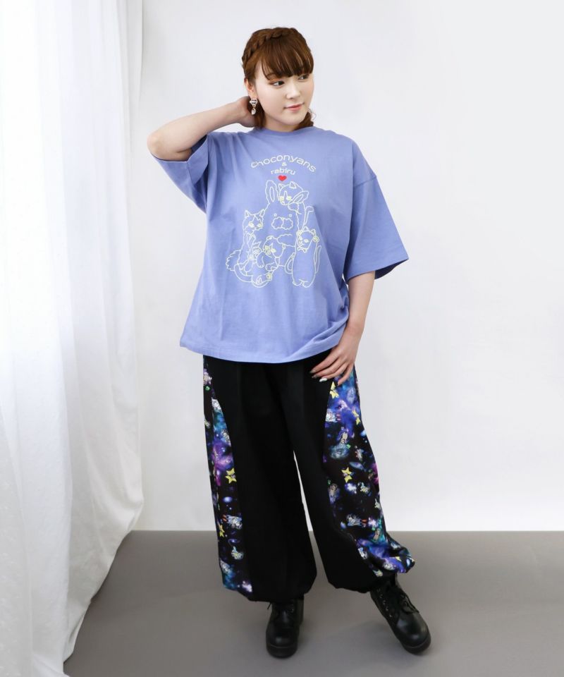 桜咲千依さんコラボ第3弾 ネコたちとラビル なかよしプリントTシャツ-20