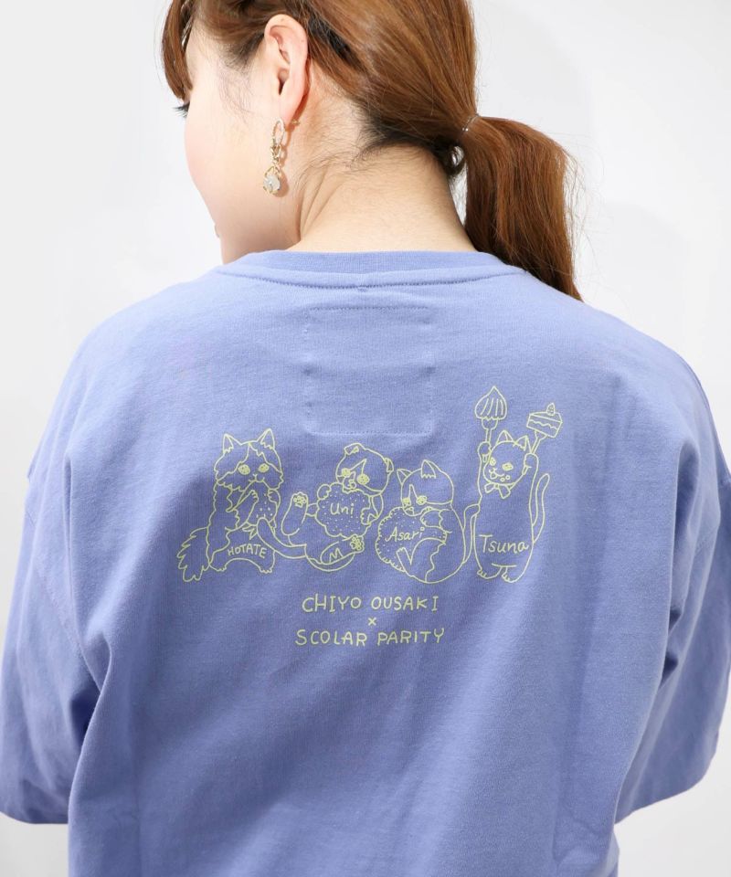 桜咲千依さんコラボ第3弾 ネコたちとラビル なかよしプリントTシャツ-23