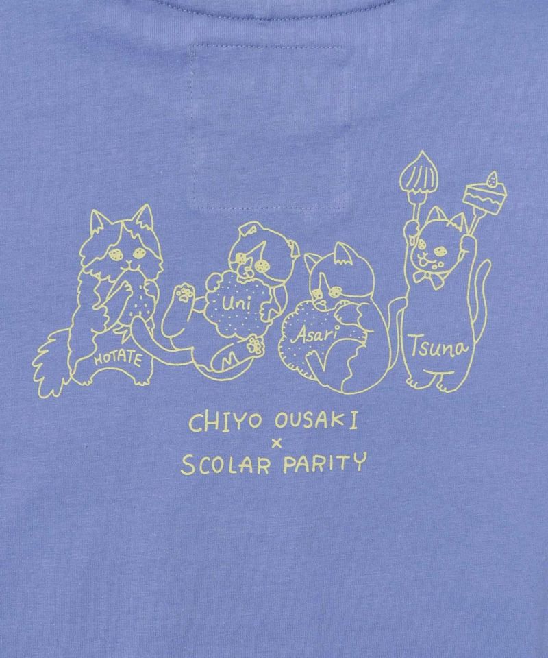 桜咲千依さんコラボ第3弾 ネコたちとラビル なかよしプリントTシャツ-27
