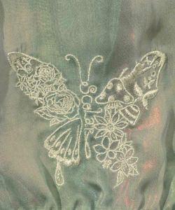 蝶花刺繍 オーロラシフォンシャツ-13