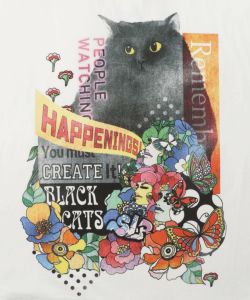黒ネコと女の子 カラフルプリントプルオーバー-9