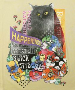黒ネコと女の子 カラフルプリントプルオーバー-13