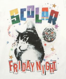 FRIDAY NIGHTとネコプリント メッシュフリル袖Tシャツ-9