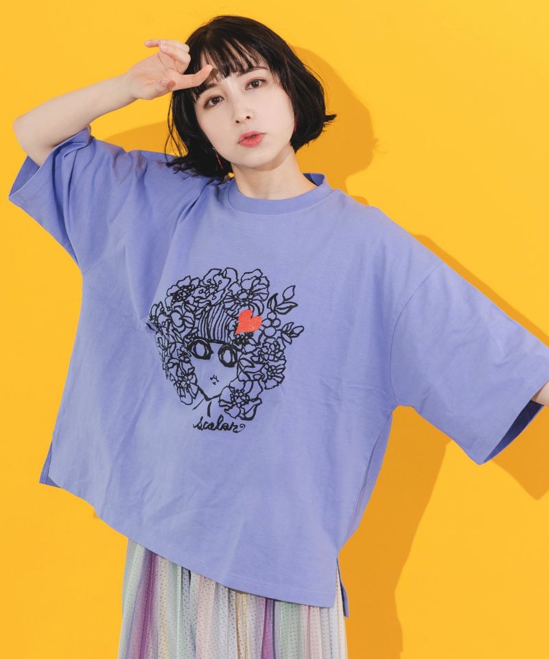 141671：手描き風スカラーちゃんラメハートTシャツの通販-ScoLar