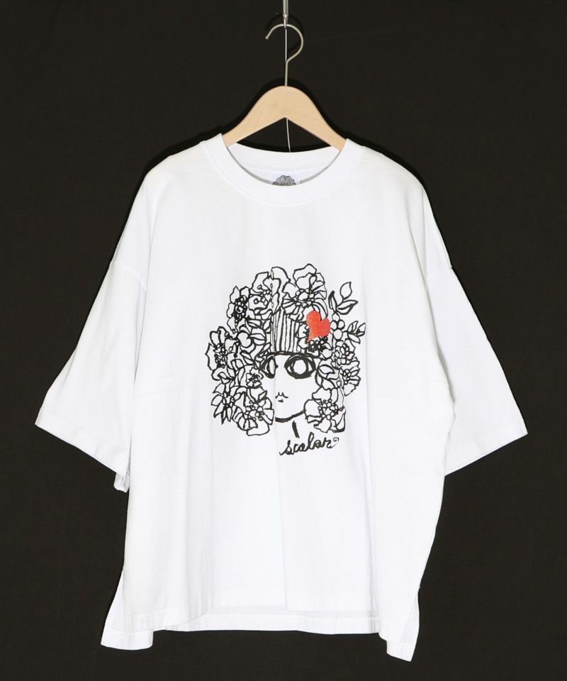 手描き風スカラーちゃんラメハートTシャツ-8