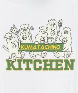 クマたちのキッチンプリント リンガーネックTシャツ-10