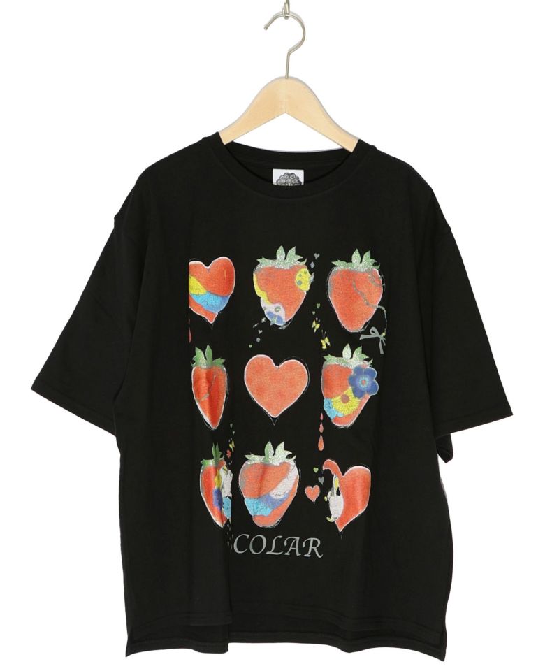 イチゴと花ハートプリントTシャツ-10