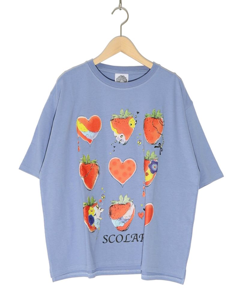 イチゴと花ハートプリントTシャツ-12