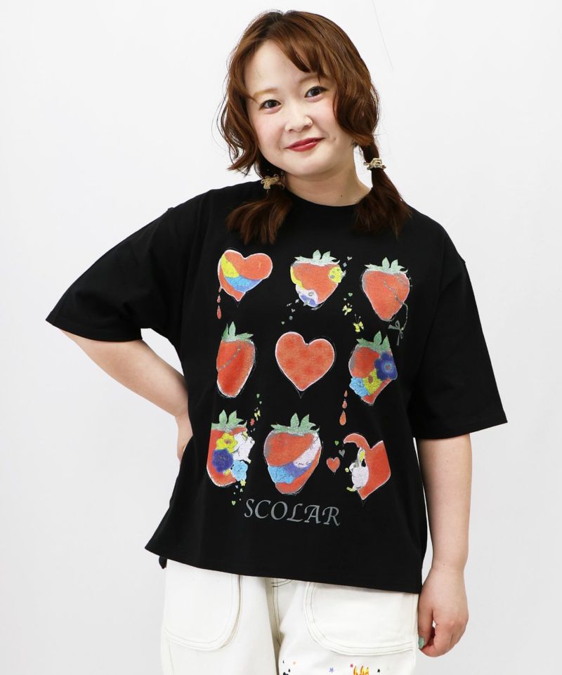 イチゴと花ハートプリントTシャツ-20