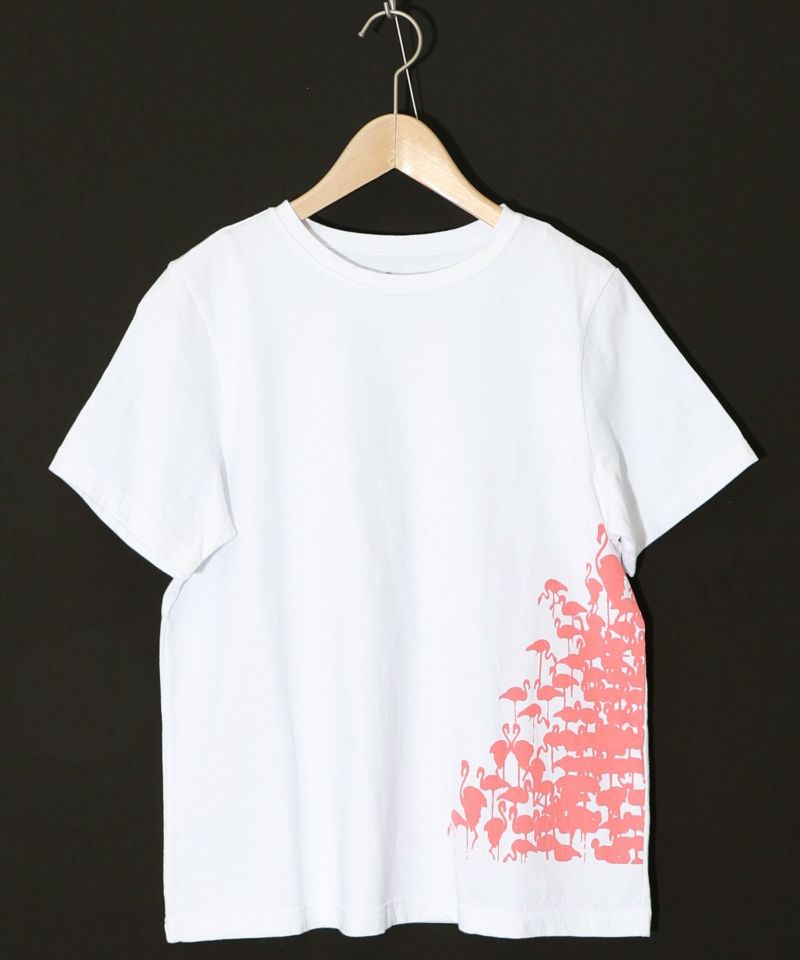 フラミンゴのシルエットプリントTシャツ-9