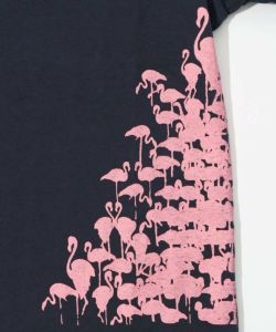 フラミンゴのシルエットプリントTシャツ-17