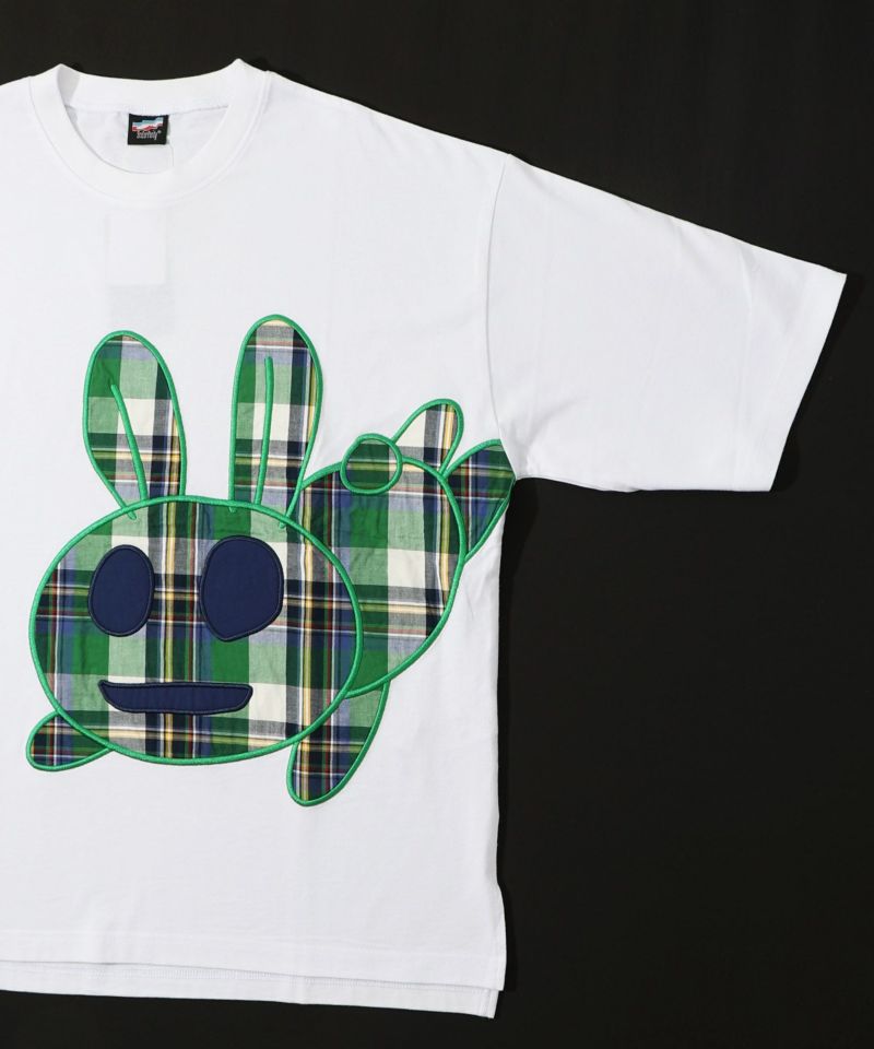 342115：マドラスチェック柄 ウサギアップリケTシャツの通販-ScoLar