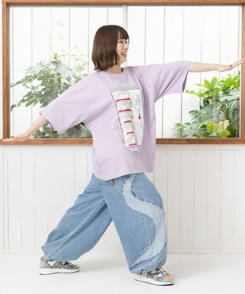 クマちゃんの健康ダイエット方法プリントTシャツ-3