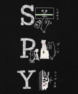 クマとウサギのSPYプリントTシャツ-9