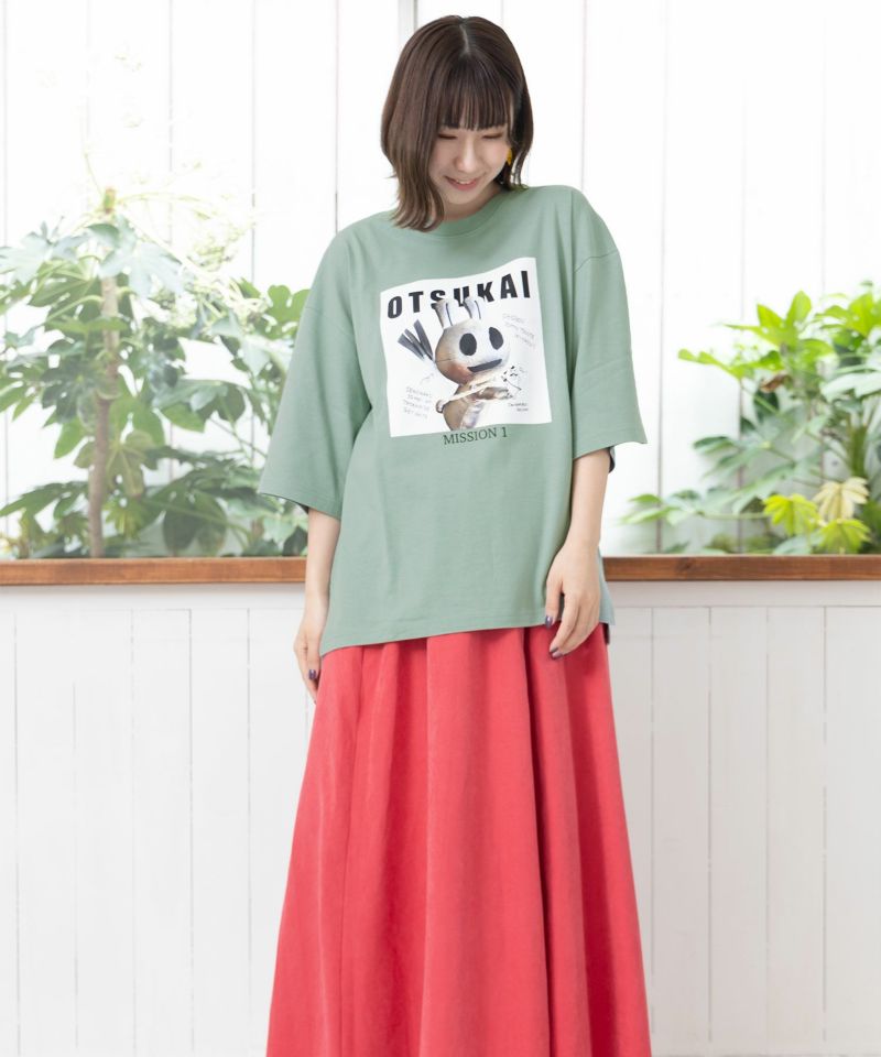 ウサギとクマのOTSUKAIプリントTシャツ-18
