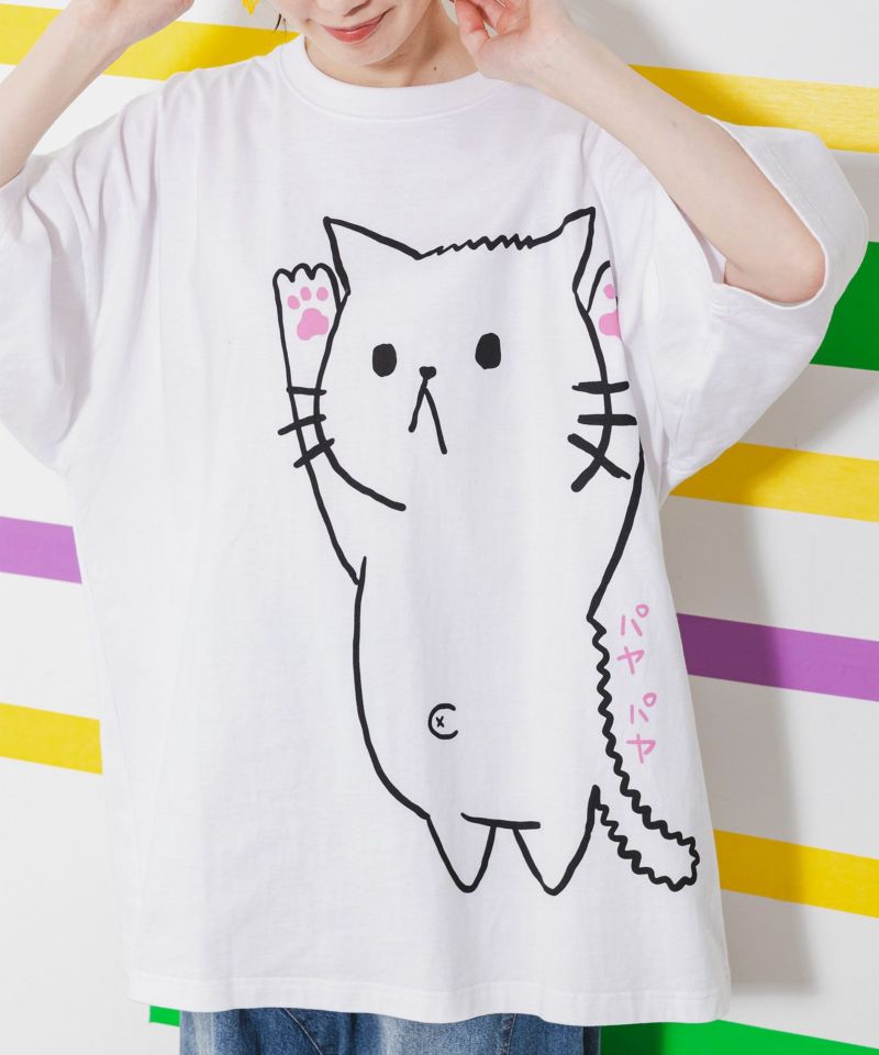 注射嫌いなネコとクマ先生のプリントTシャツ-7