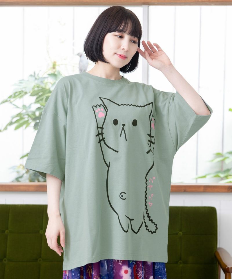 注射嫌いなネコとクマ先生のプリントTシャツ-23