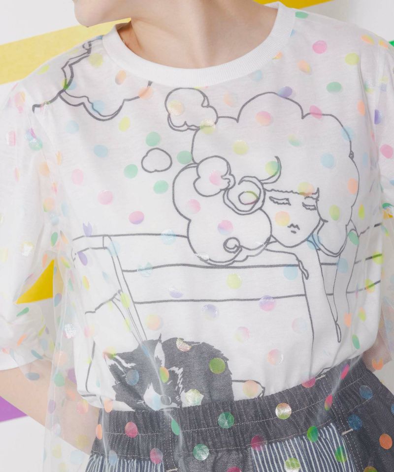 スカラーちゃんバスタイム ドットチュールTシャツ-7