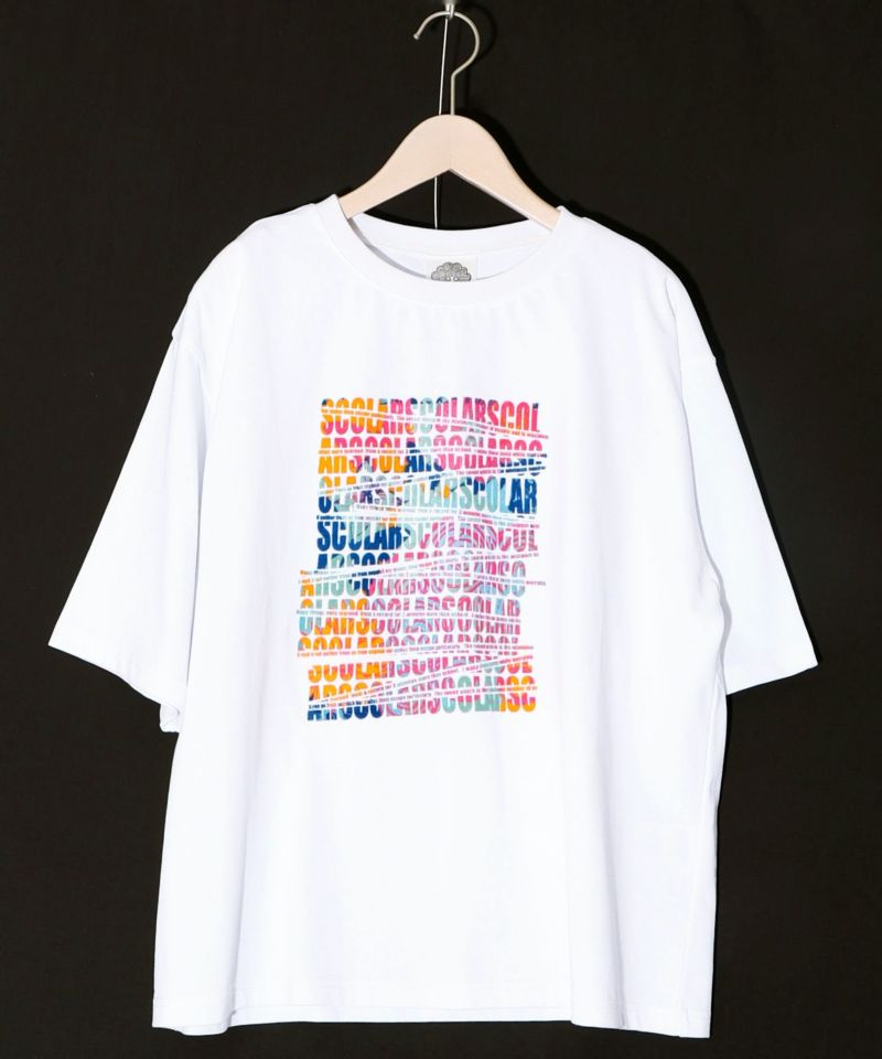 SCOLARロゴ フロッキープリントTシャツ-7