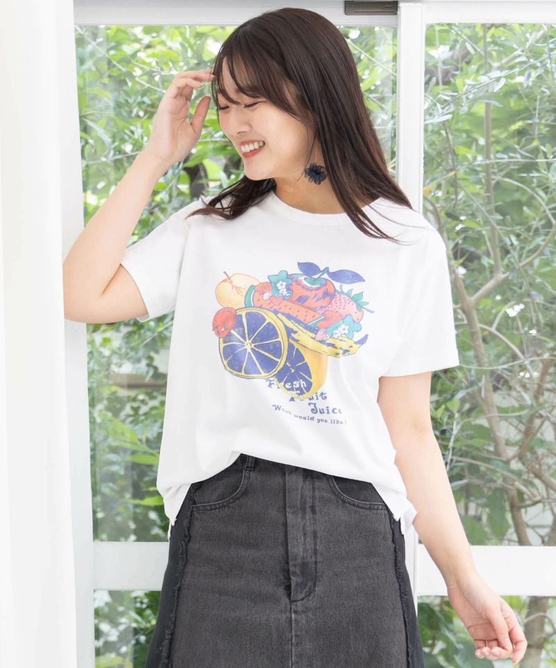 742005：フルーツ柄Tシャツ-3