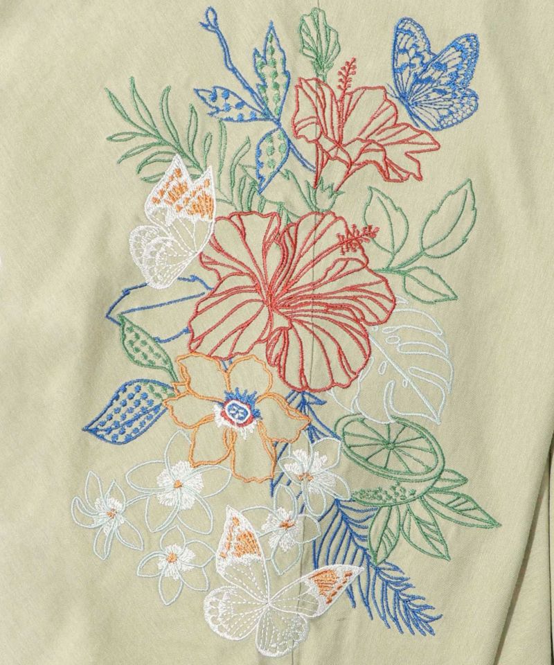 蝶花フルーツ柄刺繍 ボレロ風カーディガン-12