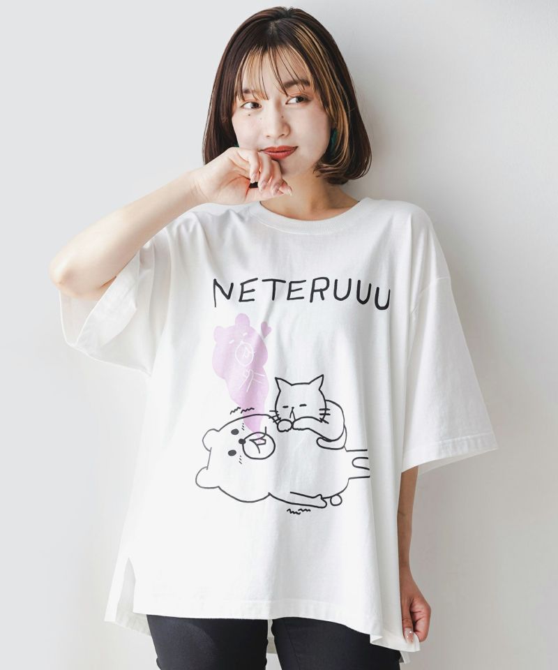 おなかの上でネコちゃんが寝てるの嬉しすぎ UVプリントTシャツ-1