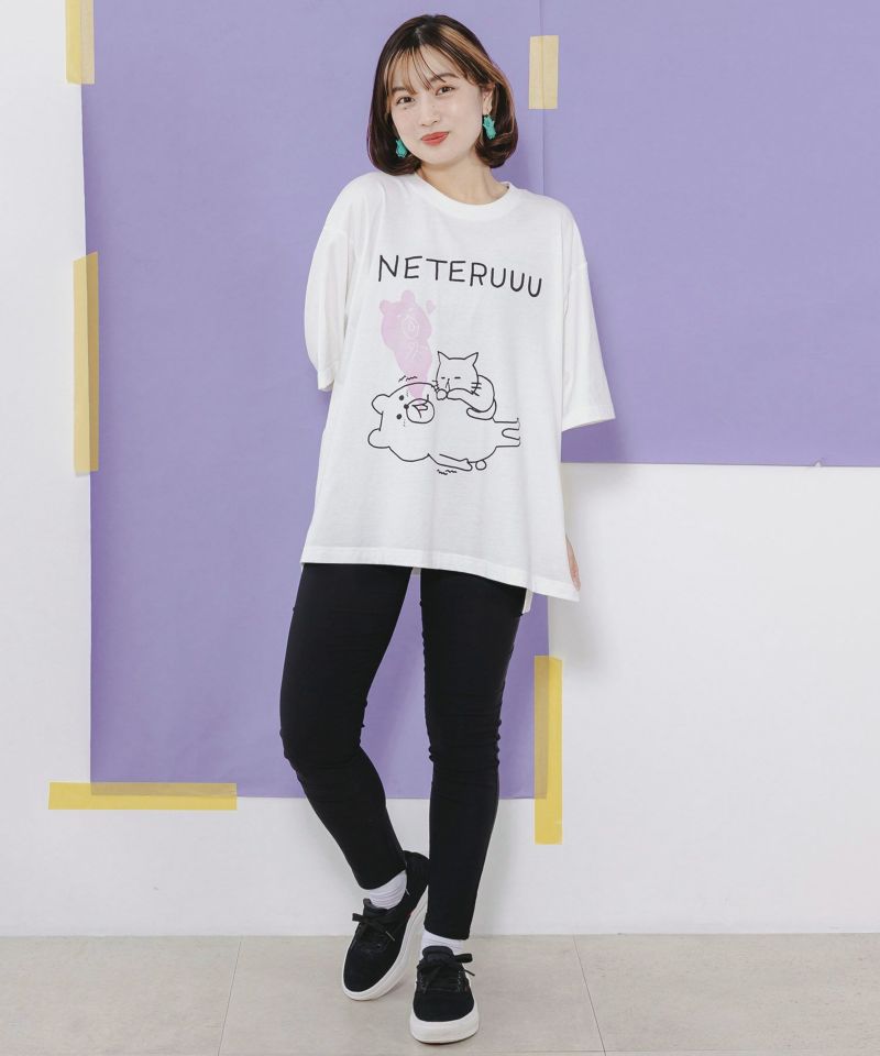 おなかの上でネコちゃんが寝てるの嬉しすぎ UVプリントTシャツ-2