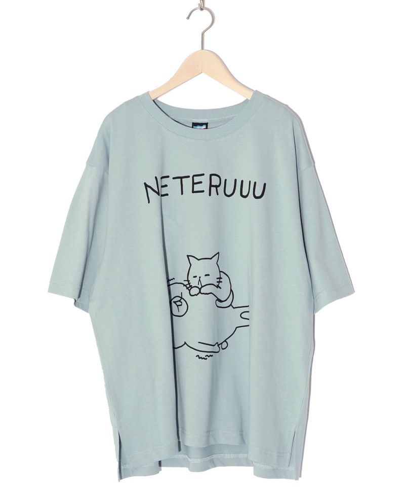 おなかの上でネコちゃんが寝てるの嬉しすぎ UVプリントTシャツ-14