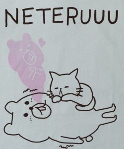 おなかの上でネコちゃんが寝てるの嬉しすぎ UVプリントTシャツ-16