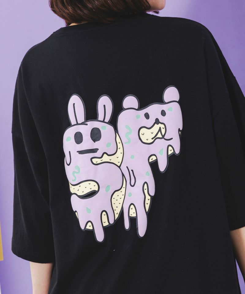 パリティーのクマとウサギのぷくぷくドーナツ プリントTシャツ-6