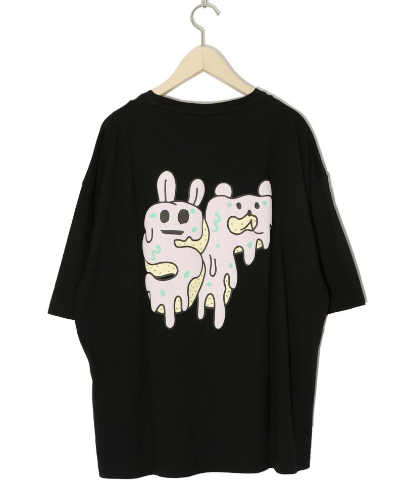 パリティーのクマとウサギのぷくぷくドーナツ プリントTシャツ-11