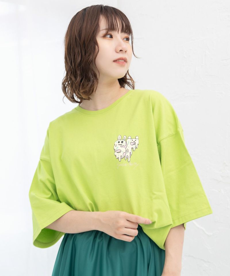 パリティーのクマとウサギのぷくぷくドーナツ プリントTシャツ-19