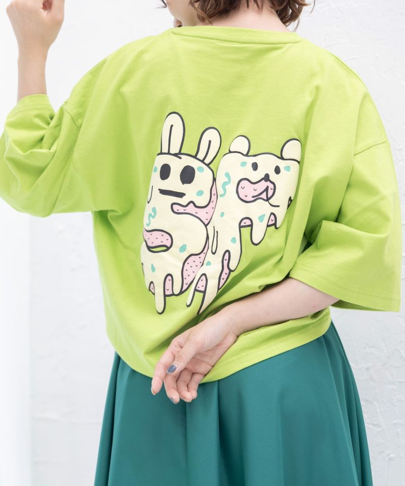 パリティーのクマとウサギのぷくぷくドーナツ プリントTシャツ-23